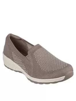 Skechers Up-lifted Plimsolls, Taupe, Size 4, Women