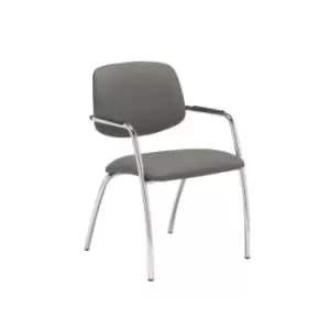Dams MTO Tuba Chrome 4 Leg Frame Conference Chair with Half Upholstered Back - T