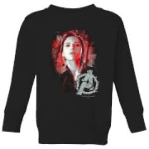 Avengers Endgame Black Widow Brushed Kids Sweatshirt - Black - 11-12 Years