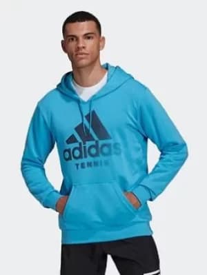 adidas Tennis Graphic Hoodie, Blue Size M Men