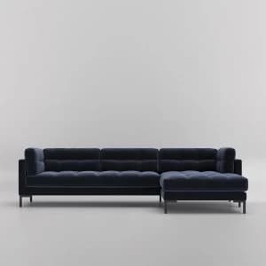 Swoon Landau Velvet Corner Sofa - Right Hand Side - Corner Sofa - Ink