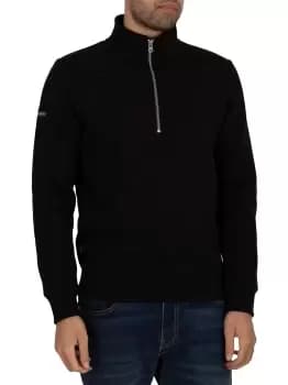 Vintage Logo Embroidered Henley Sweatshirt