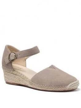 Hotter Pacific Ankle Strap Wedge Heeled Sandals - Truffle