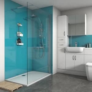 Splashwall Gloss Ocean 2 sided Shower Panel kit (L)1200mm (W)1200mm (T)4mm