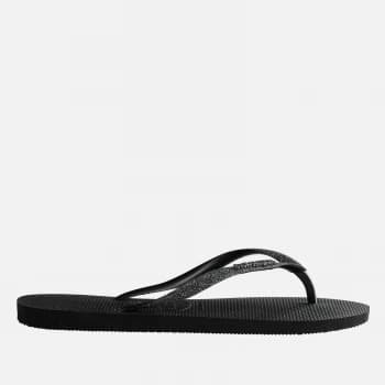Havaianas Kids Slim Glitter II Flip Flops - Black - UK 2-3 Kids