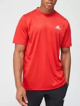 adidas D2M T-Shirt - Red, Size L, Men