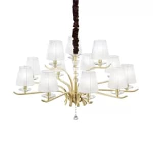 Pegaso 12 Light Multi Arm Pendant Light Satin Brass