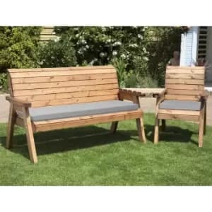 Charles Taylor Four Seater Companion Set Angled with Grey Cushions