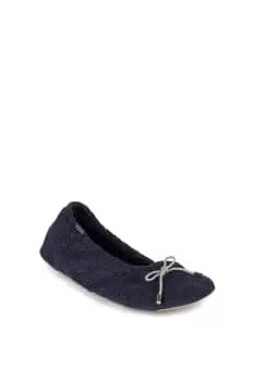 Stretch Velour Ballet Slippers with Bow