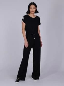 Barbour International Chequer Jersey Jumpsuit - Black, Size 12, Women