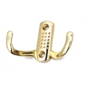 GTV Double Hat Coat Hanger Hook Door Wall Bath Small - Colour Gold, Pack of 10