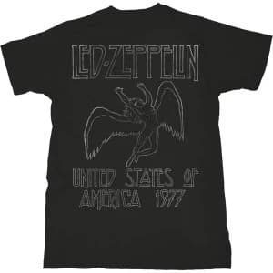 Led Zeppelin - USA '77. Mens Large T-Shirt - Black