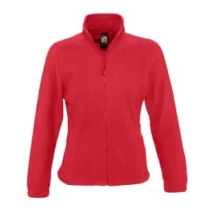 SOLS Womens/Ladies North Full Zip Fleece Jacket (M) (Red)