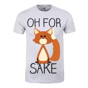 Grindstore Mens Oh For Fox Sake T-Shirt (M) (White/Orange/Black)