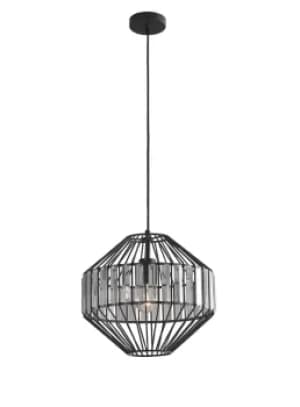 OPIUM Wire Frame Pendant Ceiling Light Black 3.5x36.4cm