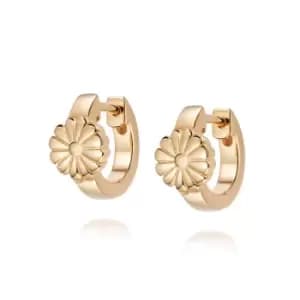 Daisy London Jewellery 18ct Gold Plate Daisy Bloom Huggie Earrings 18ct Gold Plate