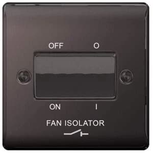 BG Nexus Metal Black Nickel 1 Gang Rocker Switch 10A - NBN15