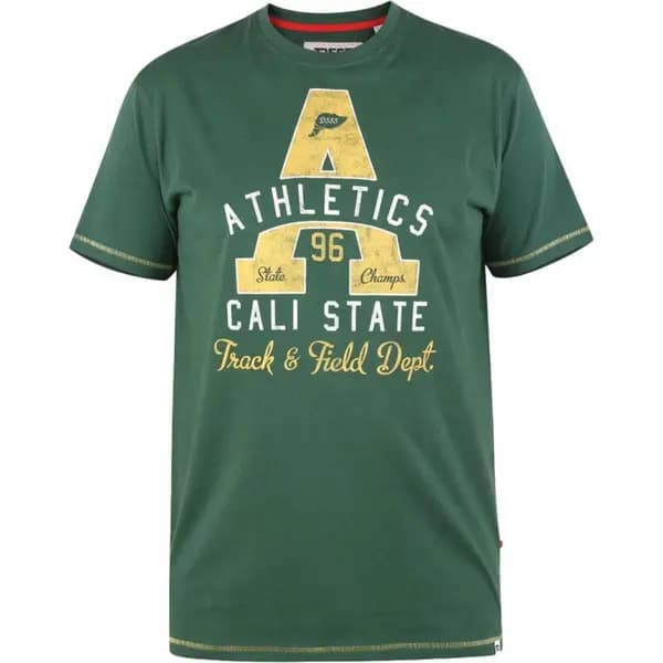 D555 by Duke Duke Mens Big Size - Tovil - Athletic Print Cotton Crew N