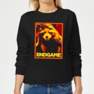 Avengers Endgame Rocket Poster Womens Sweatshirt - Black