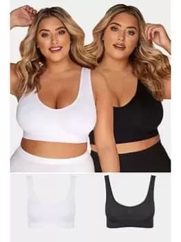 Yours 2pk Padded Seamfree Bra - Multi, Size 18-20, Women