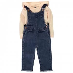 Firetrap Dungarees Two Piece Set Infant Girls - Blush Denim