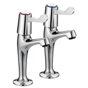 Bristan Lever High Neck Kitchen Sink Pillar Taps (Pair) VAL HNK C CD