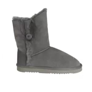 Eastern Counties Leather Womens/Ladies Lacey Sheepskin Button Boots (7 UK) (Grey)