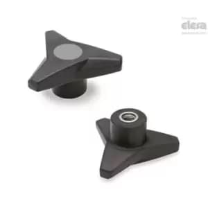 ELESA Soft Three-arm knob-VB.839/80 SST-M10-Soft-C3 Grey