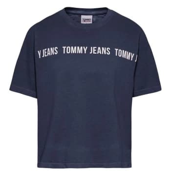 Tommy Jeans Crop Tape T Shirt - C87 TWLIGHT NVY