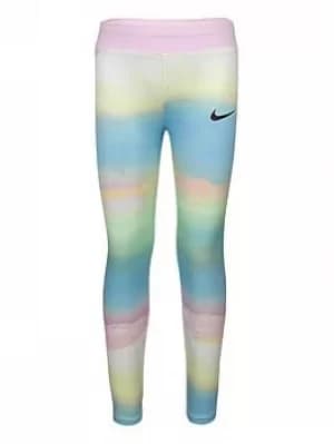 Nike Younger Girl Nike Girls Ice Landscape Legging, White, Size 3-4 Years
