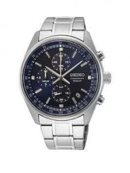 Seiko Seiko Blue Sunray Chronograph Dial Stainless Steel Bracelet Mens Watch