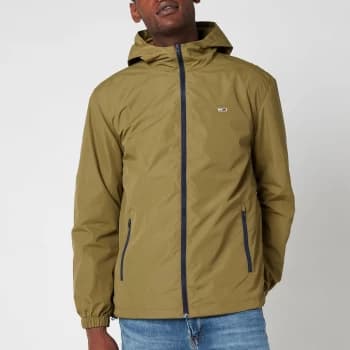 Tommy Jeans Mens Packable Windbreaker Jacket - Uniform Olive - L