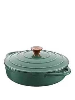 Tower Olive 28Cm Shallow Casserole Cast Iron