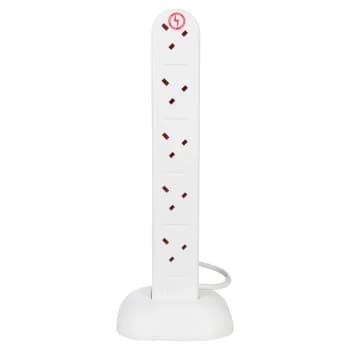 Daewoo 10-Way 2m Surge Protected Tower - White