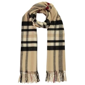 Linea Cashmink Scarf - Camel Check