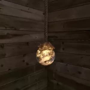 Samuel Alexander - 14cm Battery Operated Hanging Glass Ball Christmas Decoration in Warm White