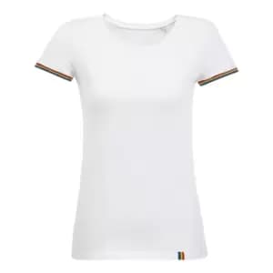 SOLS Womens/Ladies Rainbow T-Shirt (3XL) (White/Multicolour)