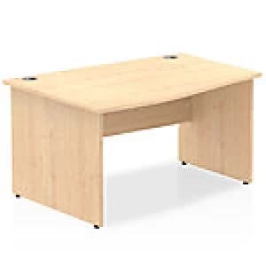 Impulse Panel End 1400 Left Hand Wave Desk Maple