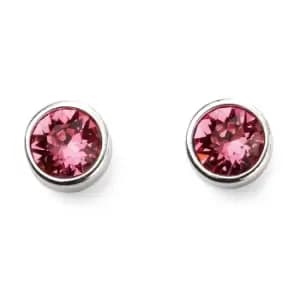 October Birthstone Sterling Silver Stud Earrings
