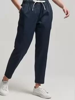 Superdry Studios Linen Jogger - Eclipse Navy, Blue, Size 12, Women