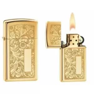 Zippo Slim Venetian High Polished Brass Lighter
