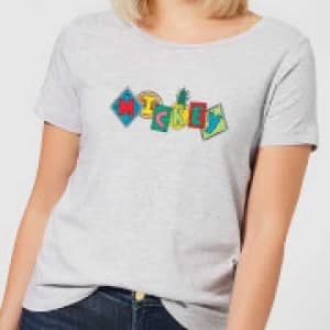 Disney Mickey Fruit Blocks Womens T-Shirt - Grey - 3XL
