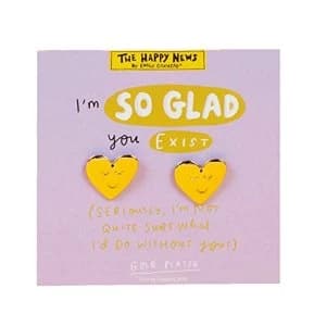 Gold Look Earrings - So Glad You Exist (Pack of 4)