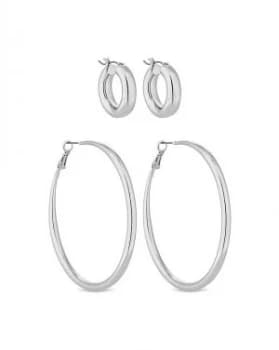 Lipsy Silver Plated Pack Of 2 Hoops