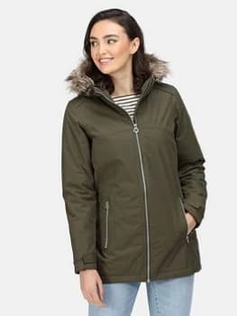 Regatta Myla Waterproof Insulated Jacket - Dark Khaki, Dark Khaki, Size 10, Women