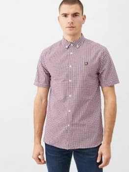 Lyle & Scott Short Sleeved Gingham Shirt - Red/White