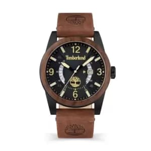 Timberland Ferndale Brown Leather Strap Watch with Black Dial