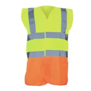 Yoko Unisex Premium Hi-Vis Waistcoat Vest / Jacket (2XL) (Hi Vis Yellow/Orange)