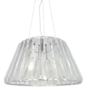 Zumaline Paria Dome Pendant Ceiling Light, Chrome, Clear, 1x E27