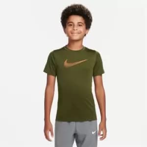 Nike Dri-FIT Big Kids (Boys') Short-Sleeve Training Top - Green